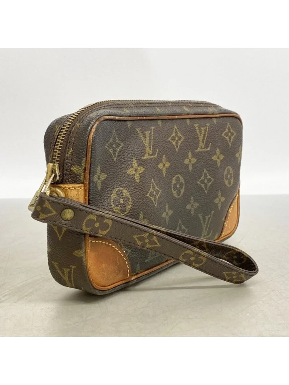 Louis Vuitton Clutch Monogram Marly Dragonne PM Brown